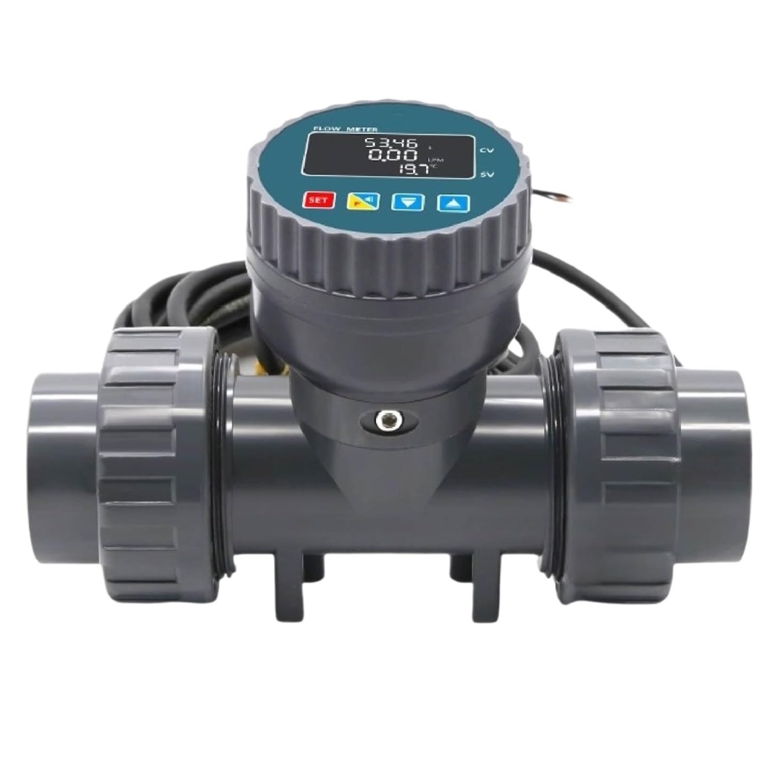 QfUxYYSLD Non-Display PVC Flow Meter DN15-DN50 RS485 Output Pipe Water Flow Sensor for Irrigation Acid Industrial Use(ZJPVC-DN15-RS485)