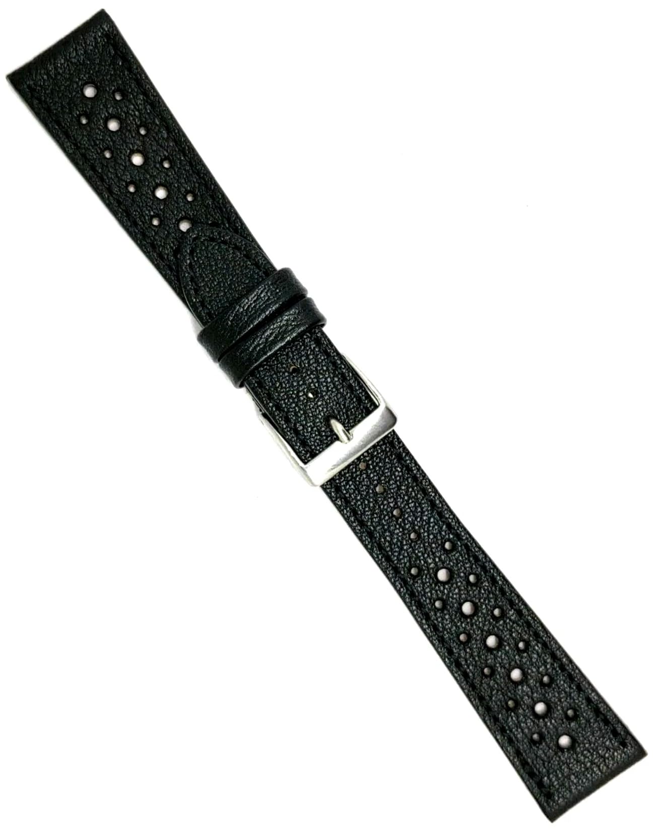 Fluco Uhrenarmband Racing 20mm Schwarz sehr weich, made in Germany