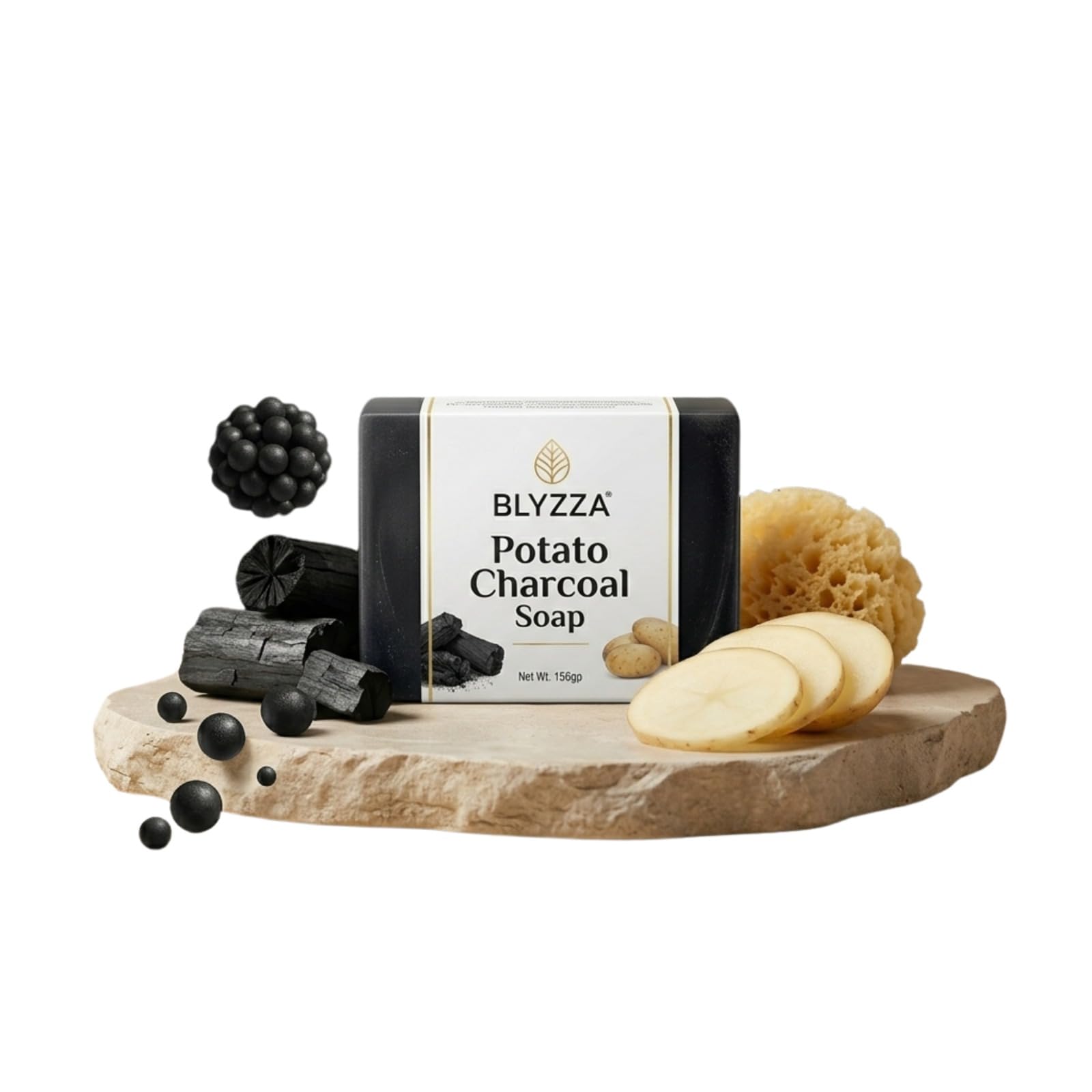 Potato Charcoal Handmade Soap 125g for Men & Women | Deep Cleansing Bath & Face Soap, Activated Charcoal & Potato Extract, Natural Soap, Daily Skin Care Bar-image-23