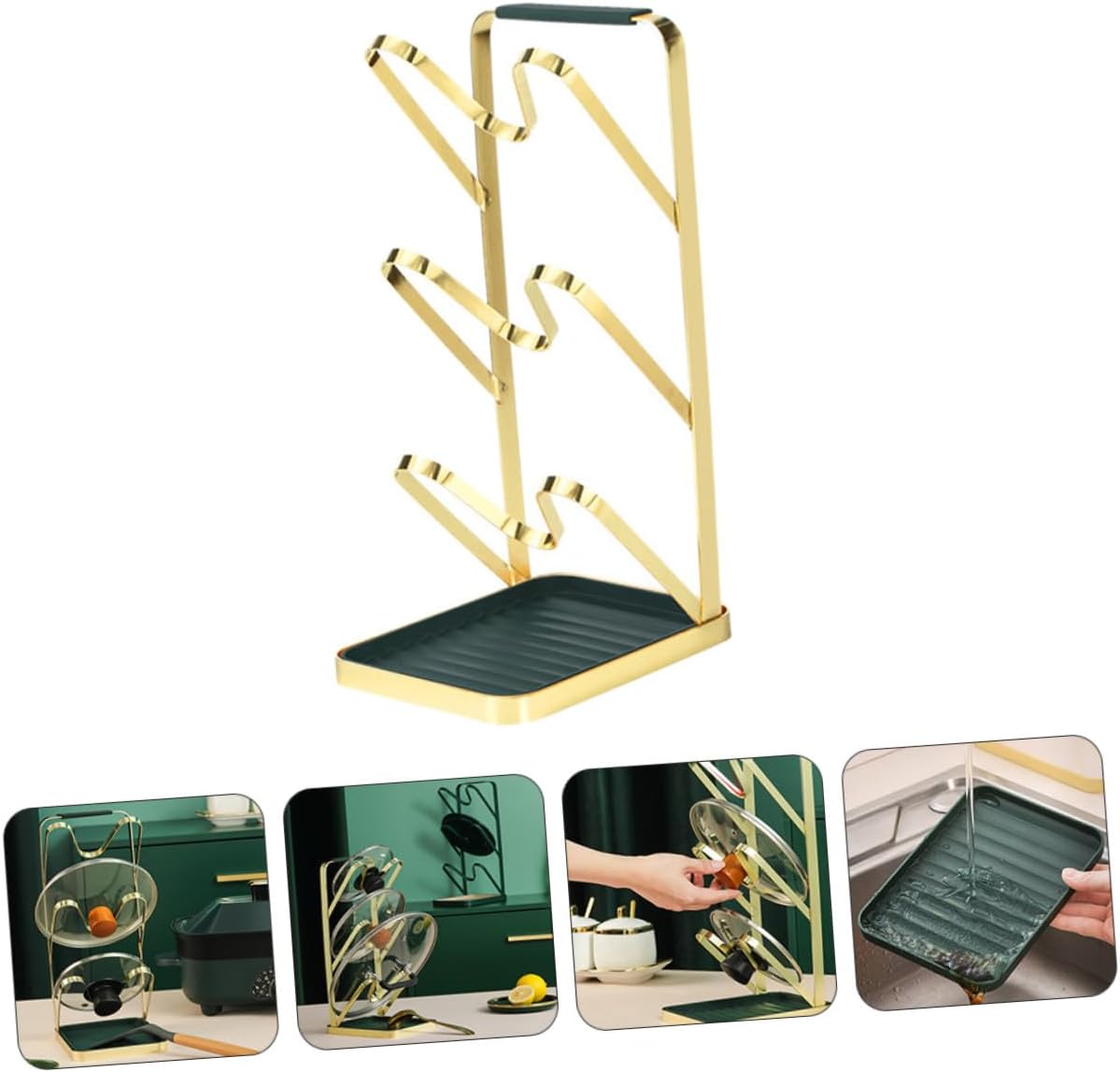 Pot Lid Storage Rack Multi-layer Kitchen Pot Cover Organizer Shelf Space-saving Holder for Cabinet and Countertop Use