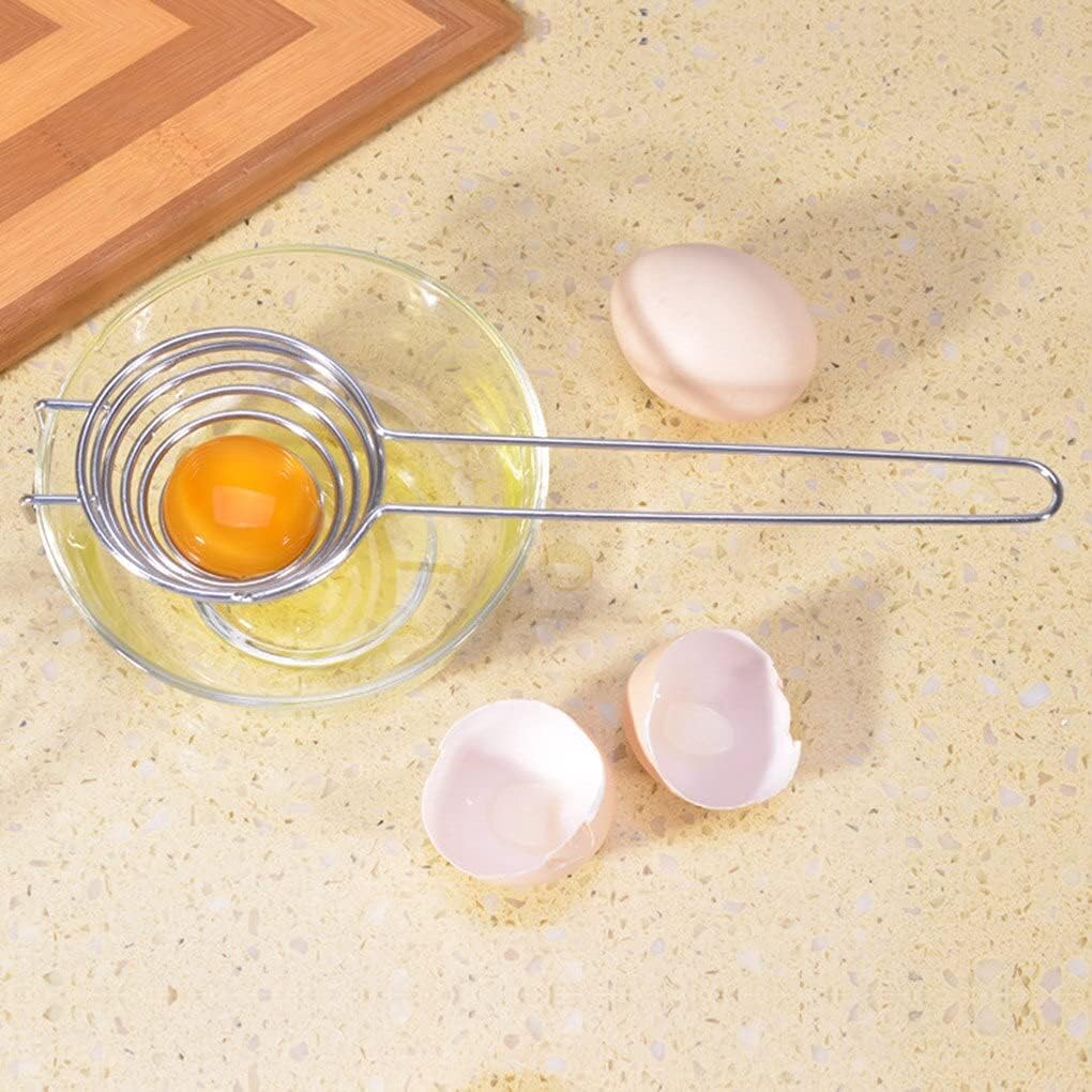 1 x Egg Separator Portable Spiral Stainless Steel Egg White Separator