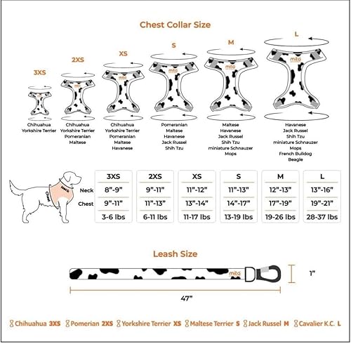 Miniatura 6 de MITA Juego de arnés y correa para perro, arnés para cachorro, arnés para gato, cómodo arnés para perros grandes y pequeños, transpirable y de malla