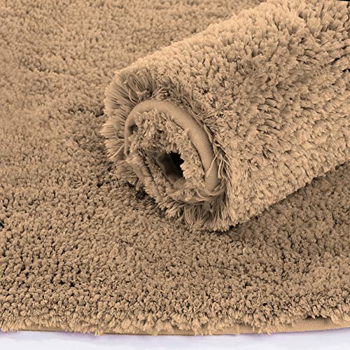 Image of LUXE HOME INTERNATIONAL Microfiber Rectangular Home Bath Mat Super Soft Non Slip Vegas Mats for Bathroom, Kitchen, Bedroom, and Door (40X60 Cm, Gold) Pack of 1