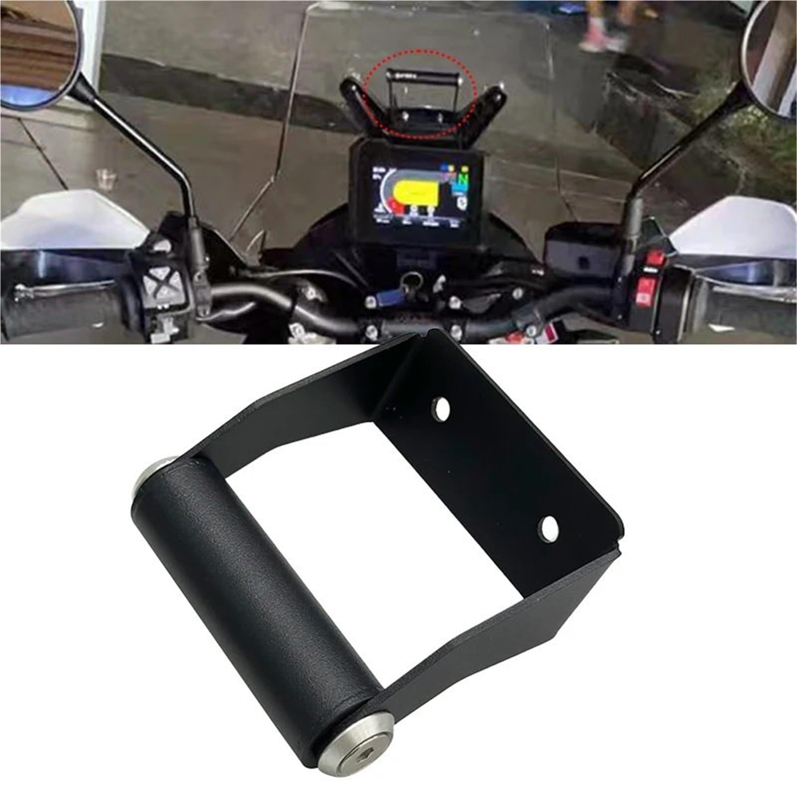 Support de Navigation Support Navigation pour Guidon, pour 790 890 ADV R 2024 2025, GPS et téléphone Support De Navigation GPS pour Moto(Black 22mm)
