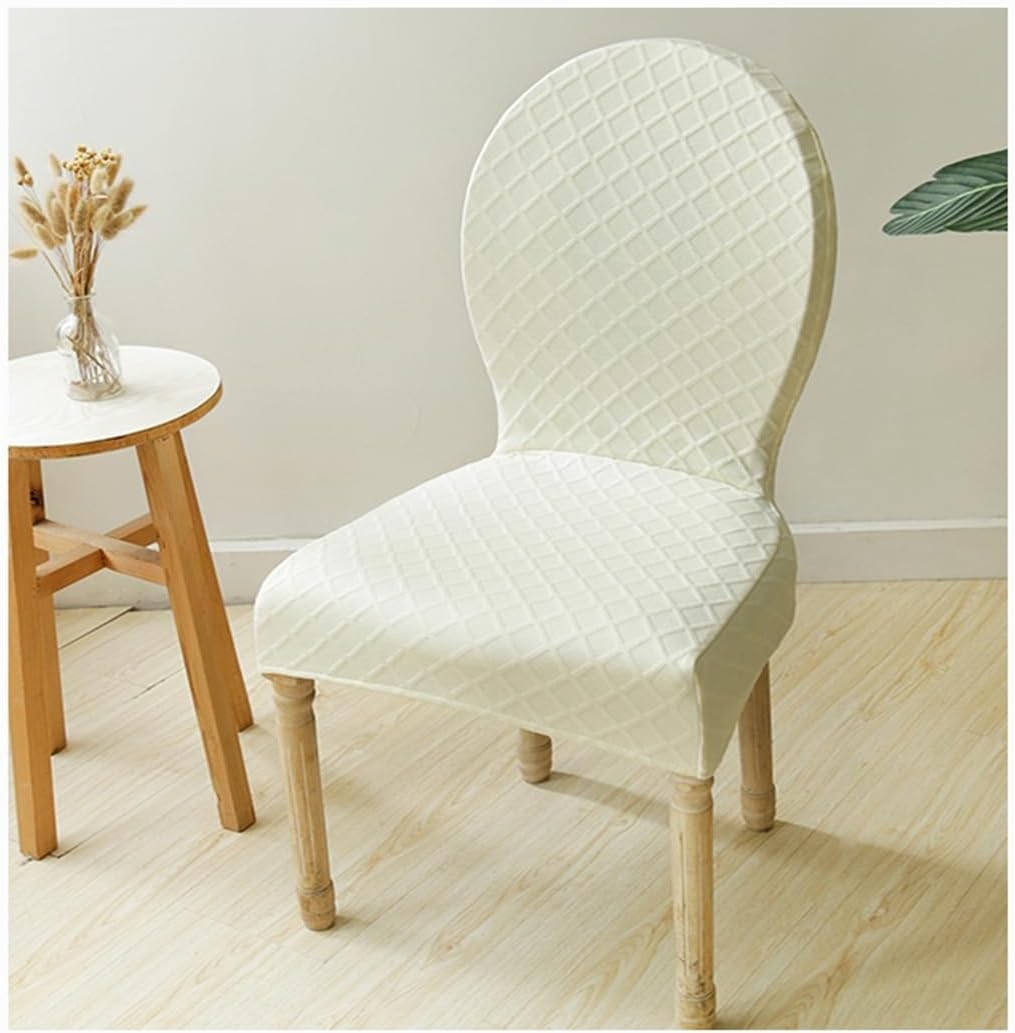 Large Size Round Backed Chair Covers 1/2/4/6 PCS Dining Room Kitchen Elastic Chair Slipcovers Without Arms Solid Wood Legs Modern Oval Side Chairs Protectors (Color : Glass Green, Size : 1PCS)