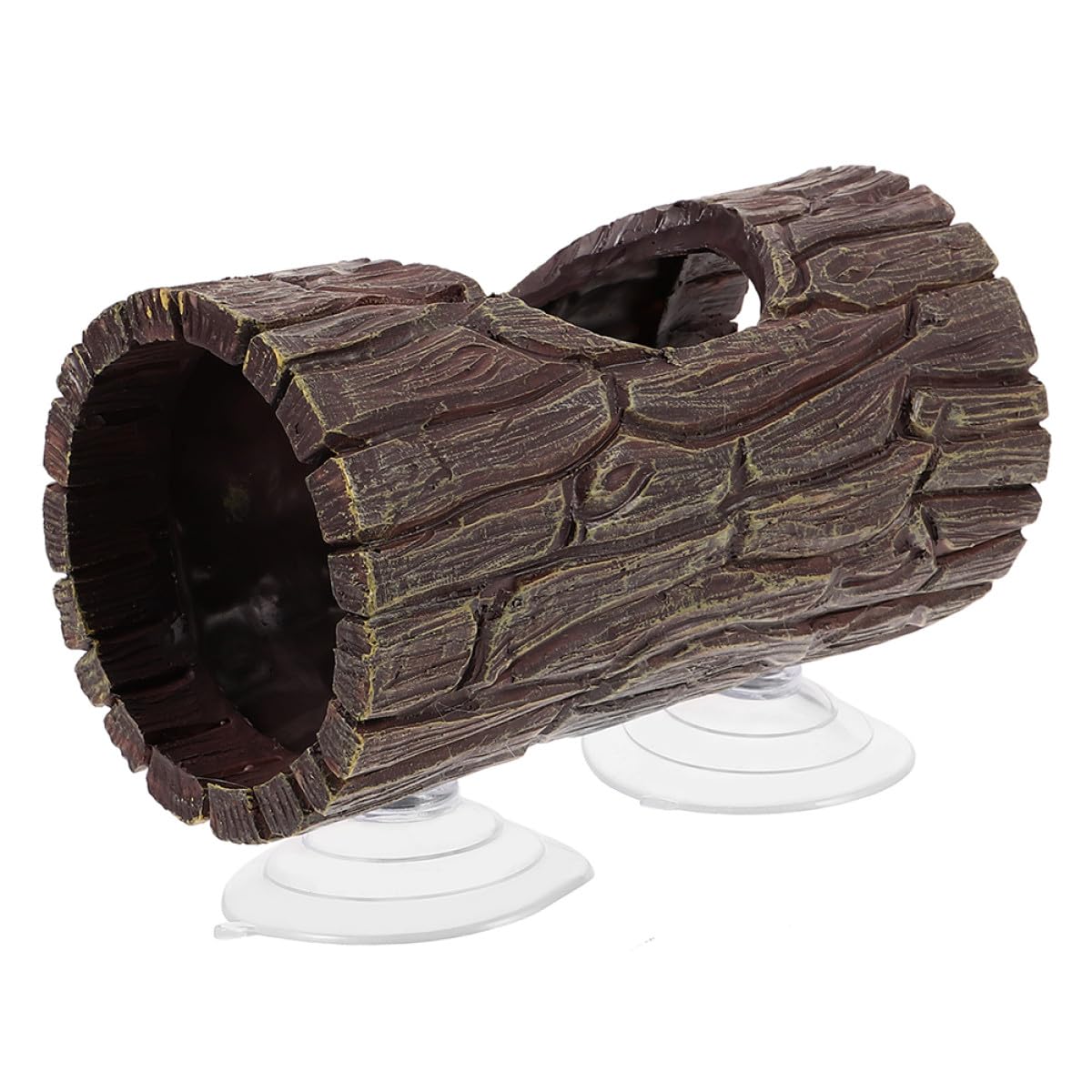 ORFOFE Cachette Reptile Aspect Tronc d'arbre en Résine, Ventouse Fixation, Taille Moyenne, Habitat pour Geckos et Amphibiens, Décoration Terrariums