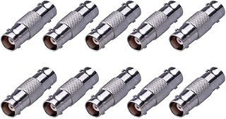 10 Pcs BNC Barrel Connector and BNC Female to Female Straight Coupler Adapter for CCTV Camera Survelliance System