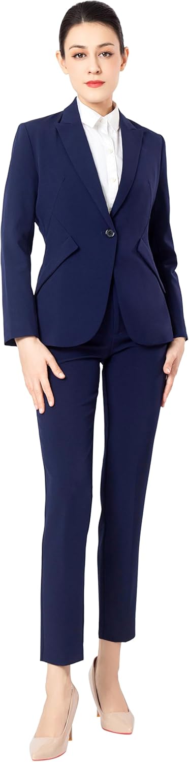 Marycrafts Women's Blazer Pant Suits Set Business Professional Workwear Suit - Image 4