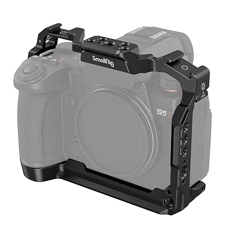 SMALLRIG Cage for Panasonic LUMIX G9 II/S5 II/S5 IIX, with 2 cold shoes and 2 integrated nato rails, quick release plate for arca - 4022