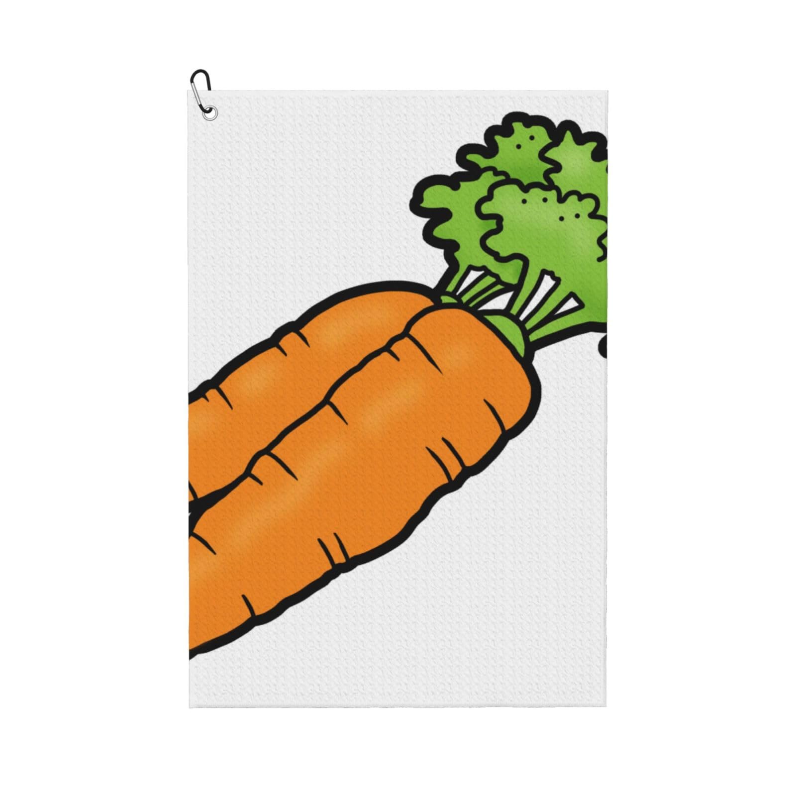 Hnnkloy Carrot, 16x24 in Portable Waffle Golf Towels with Carabiner Clip for Golf Bag