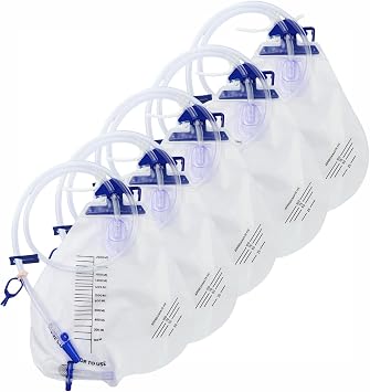 Urinary Drainage Bag 2000ml, Urine Bags for Men and Women, Catheter Bags with Anti-Reflux Chamber, Clips and Hanging Hook, Drainage Tube, Urine Bags for Travel Elderly Hospitals 5