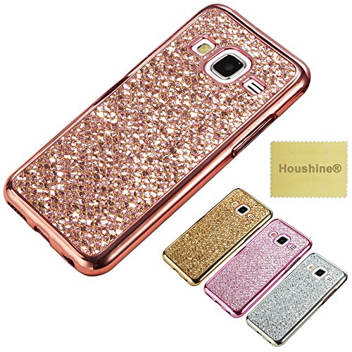 J7 ( 2016 Version ) J710 Glitter TPU Case, Houshine Premium Electroplated Bumper Bling Soft Cover Case for Samsung Galaxy J7 2016, Rose Gold
