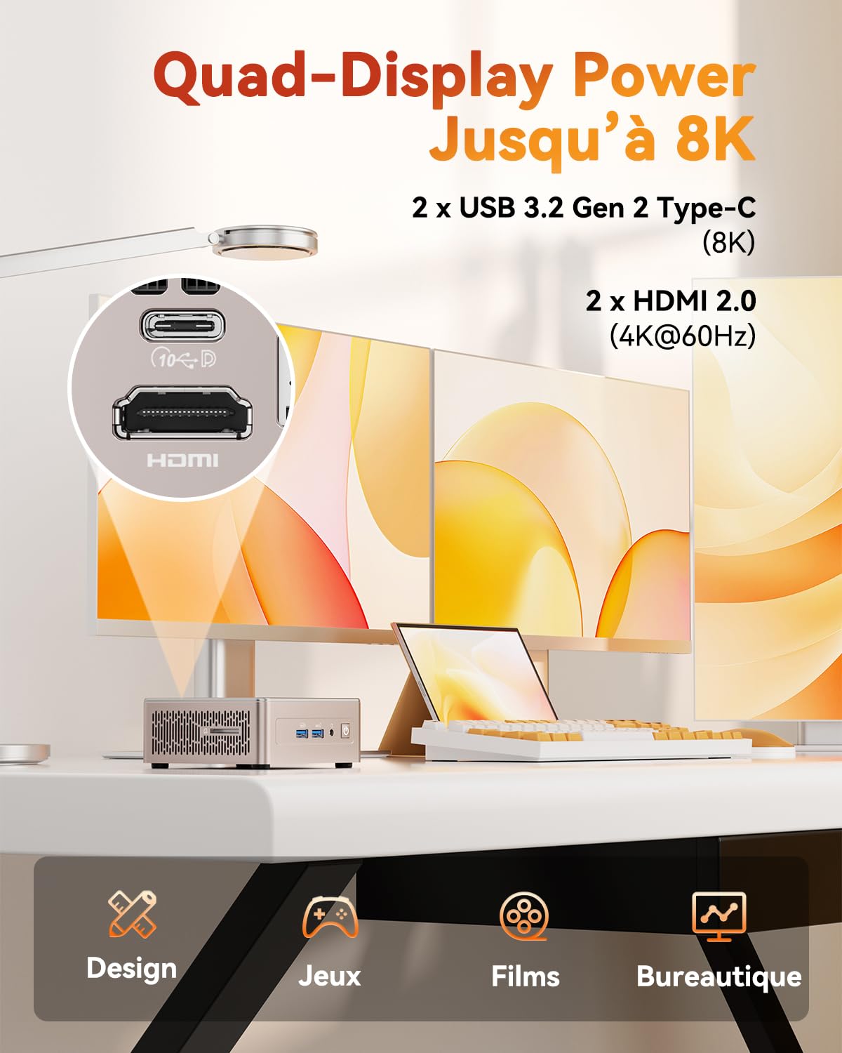 GEEKOM A5 Mini PC Nouveauté 2026 AMD Ryzen 5 7430U, 16Go RAM 512Go SSD (Évolutif), 2.5G LAN, Boîtier Métal, Mini Ordinateur NUC Silencieux, Lecteur SD, 4 écrans 8K, Windows 11 Pro pour Écoles/Bureaux