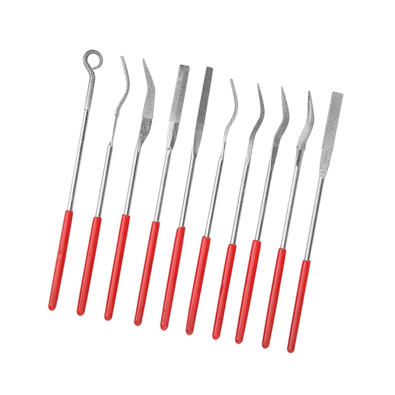 Set Di 5 Lime Diamantate Per Legno E Metallo - Mini Lime Con Manico Antiscivolo