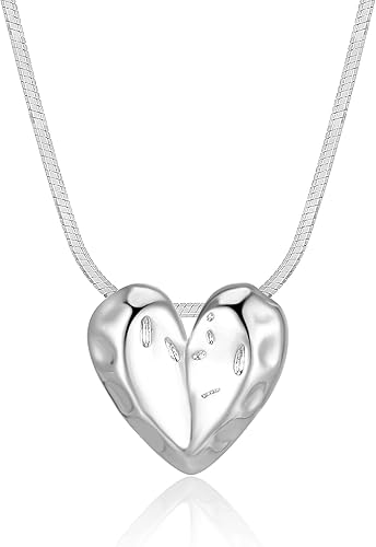 Aprilery 18K Silver Chain Necklace for Women, Dainty Love Moon Letter U Pendant Necklace Jewelry for Her