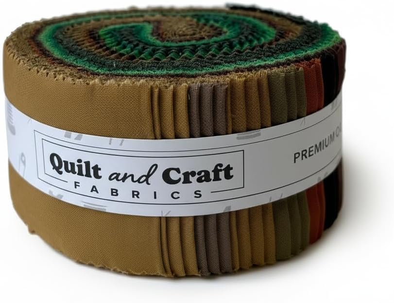 2.5" Fabric Strip Roll - 100% Cotton Quilting Strip (Neutral Palette)