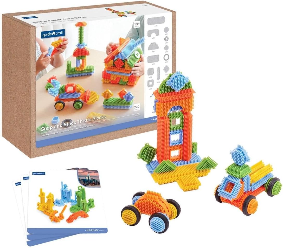 Kaplan Early Learning Snap and Stack Thistle Blocks - 160 Pieces