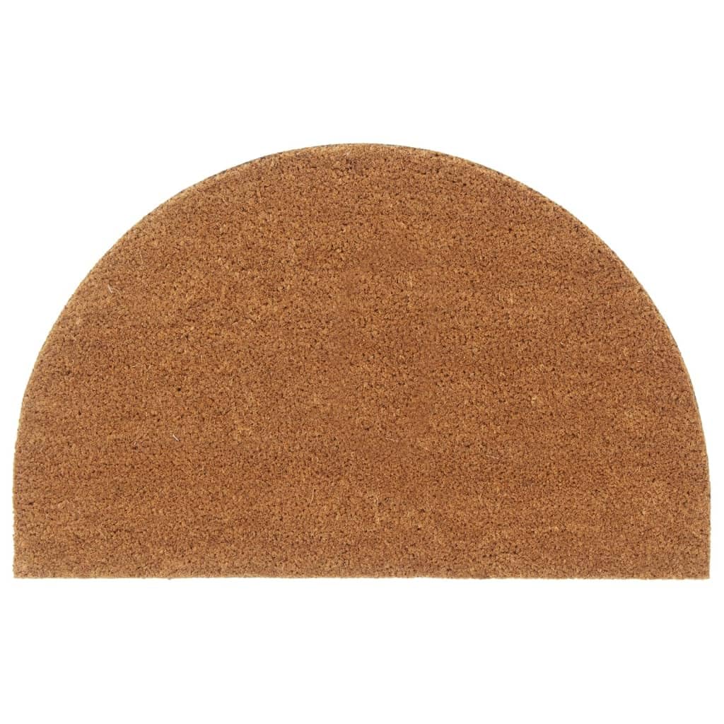 Tapis de Porte Naturel Demi-Rond 50x80cm Fibre de Coco touffeté Paillassons Brun,155601