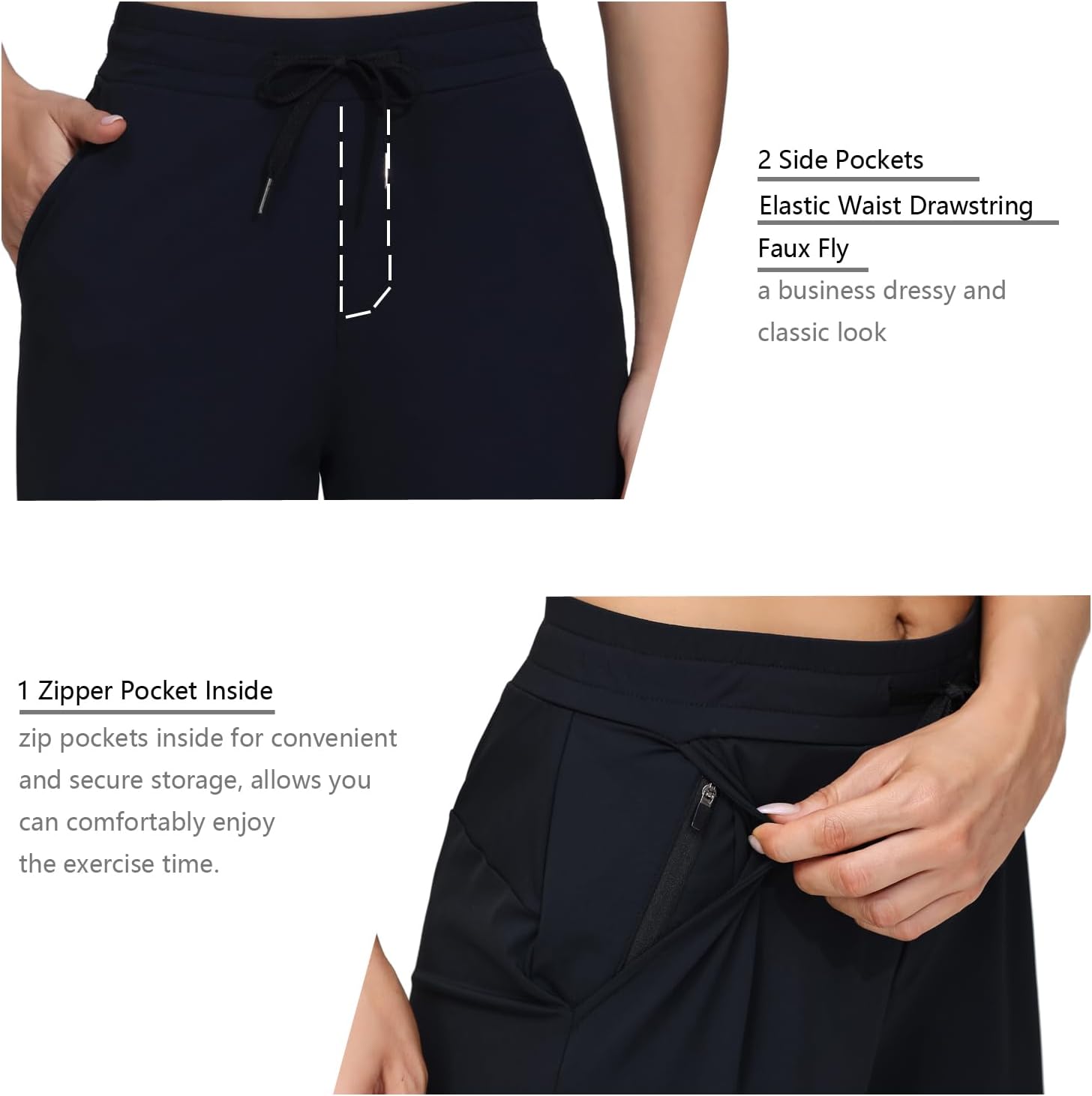 Blaosn 7/8 Dress Golf Pants Women Workout Athletic Sweatpants with Pockets Work Track Lounge Casual Jogger Yoga Leggings - Image 3