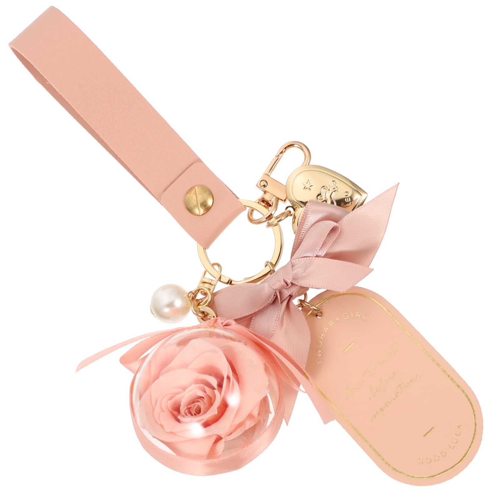 SHERCHPRY konservierter Blumen-Schlüsselanhänger Bausatz Perlen Zubehör Reize Quaste personalisierte schlüsselanhänger bag charm Rucksackanhänger Schlüsselketten Leder Rosa