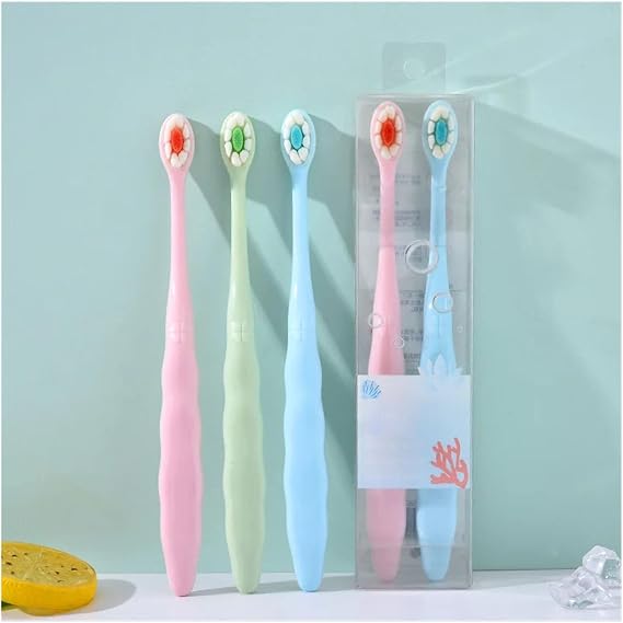 Manual toothbrush 2 PC Couple Toothbrush Ultra-fine Bristles Soft Teeth Love Heart Anti Slip Brush Handle Deep Cleaning Whitening Adult Brush