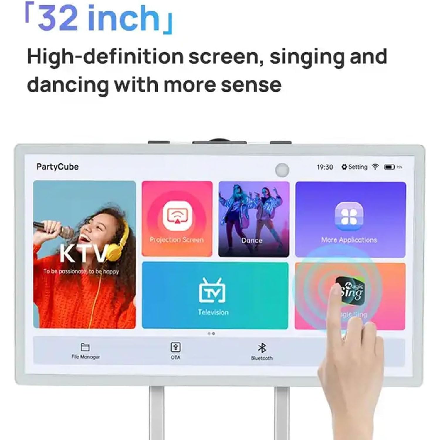 Macchina Per Karaoke Portatile Da Esterno, Sistema Di Altoparlanti Bluetooth Touch Screen Professionale Da 148 W Con Schermo Da 32", Disco Rigido Da 512 GB, Altoparlante LED a Colori Pieghevole