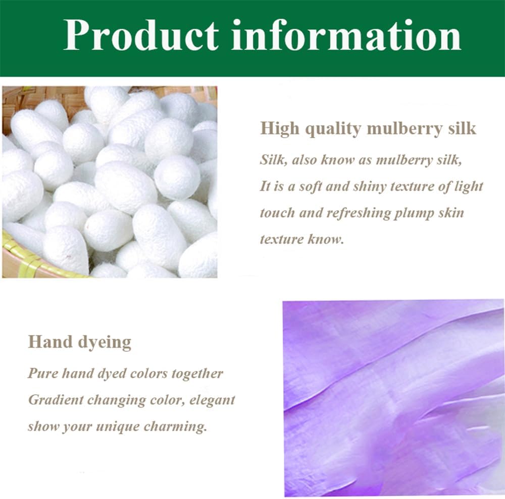 TMZAQH Women Real Silk Belly Dance Veils Silk Belly Dancing Silk Veil 3 Yards Hand Scarves Fire Flame Colors - Image 4