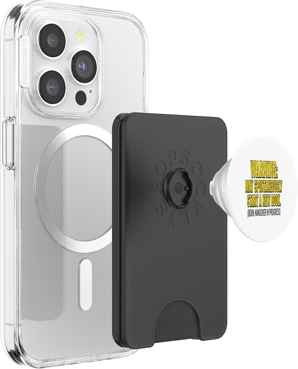 Book Hangover Warning May Spontaneously Start A New Book Boo PopSockets PopWallet for MagSafe image 3