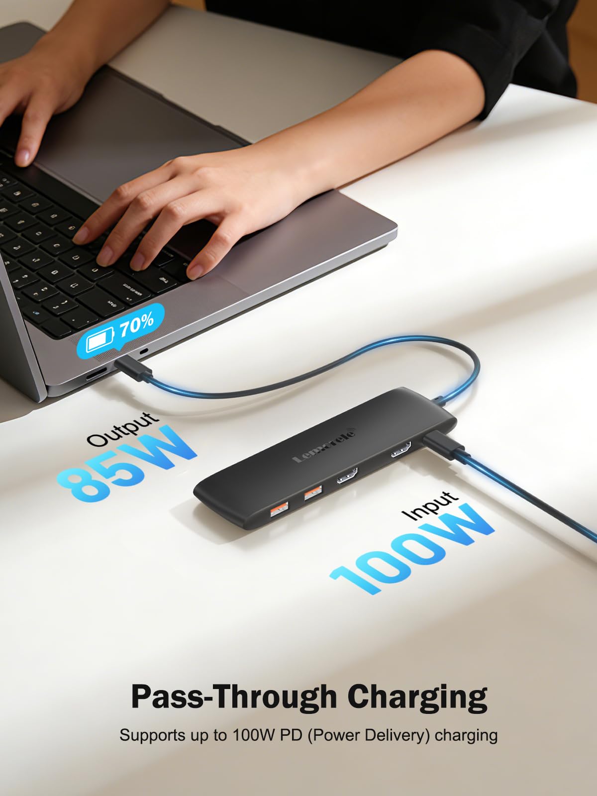 Lemorele Docking Station 2 monitor hub, adattatore USB 10 in 1 con 2 HDMI 4K, 3 USB 3.2 (10 Gbps), 3 x 2.0, PD 100 W per MacBook Pro/Air/Dell/HP/Lenovo