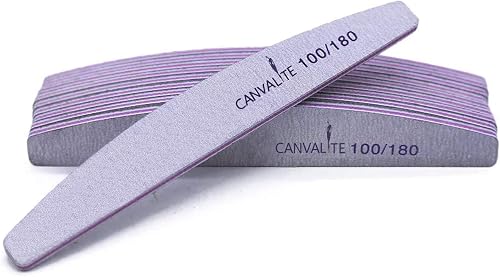 CANVALITE 10 PCS Professional Nail Files Double Sided Emery Board(100/180 Grit) Nail Styling Tools Pet Grooming Tools for Home and Salon Use