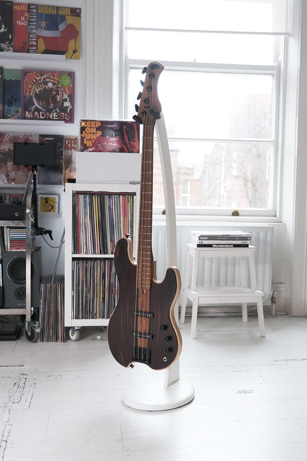 Ruach GS-2 Bass Hardwood Handmade Wooden Guitar Stand - White