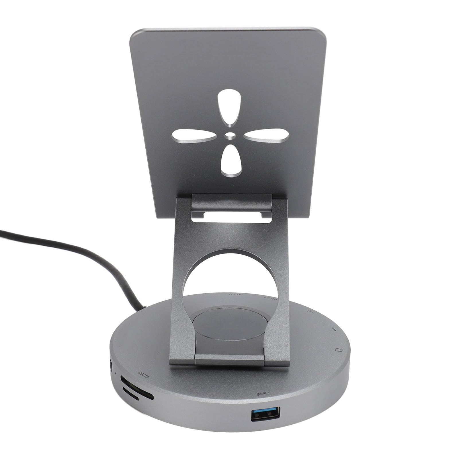 Podstawka USB C Hub 10 W 1 z obrotową stacją dokująCą do Laptopa o 360°, Składanym Uchwytem na Telefon, Czytnikiem Kart SD 4K USB 3.0/2.0 100 W PD do Tabletu i Urządzenia Steam