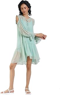 Label RITU KUMAR Mint Cut-Out Short Dress with Camisole Price In India