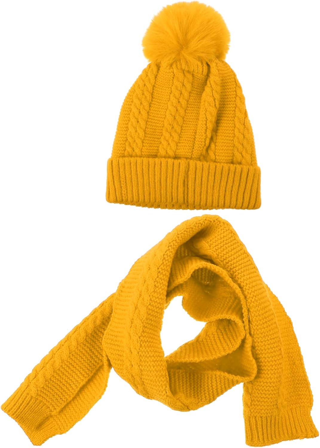 BESPORTBLE Hat Scarf Warm Neckerchief Winter Neck Warmer Beanie Knit Fluffy Gray Boys Pom Hat Thick Has Scarf