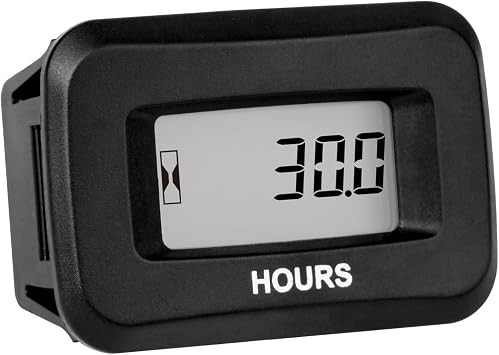 Runleader Digital Hours Counter,AC/DC 5V to 277V for Garden Tractor Generator Scooter Club Car Forklift Leaf Trimmer etc.1