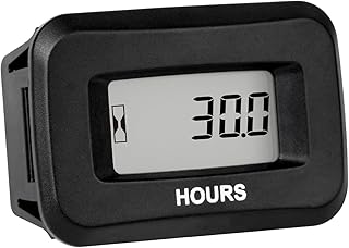 Runleader Digital Hours Counter,AC/DC 5V to 277V for Garden Tractor Generator Scooter Club Car Forklift Leaf Trimmer etc.(1)