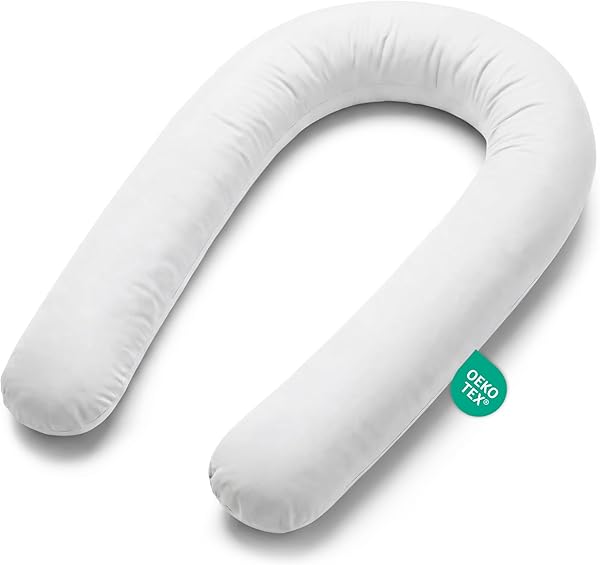 Il cuscino lungo Totsy Baby da 300 cm offre supporto completo per maternità e sonno laterale.