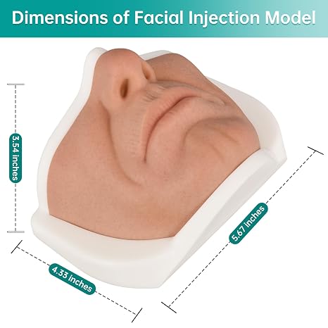 Silicone Injection Training Model, Mannequins Makeup Face for Micro-Plastic, Injection Training, Teaching Face Training Model for Cosmetologists and Medical Students