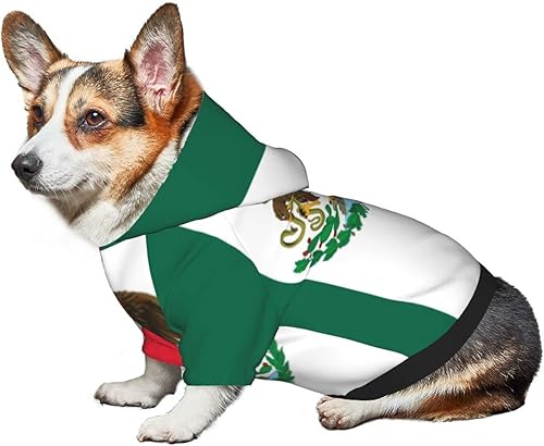 Miniatura 7 de Ropa para mascotas con la bandera de México, suéter con capucha para perro, sudaderas con capucha y chaquetas,