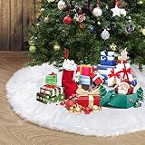 ⛄【Cosita Perfecta para Decorar】Nuestro delantal de árbol de Navidad blanco como la nieve, perfecto como decoración navideña, no sólo es decorativo, sino también práctico. Por un lado, la falda