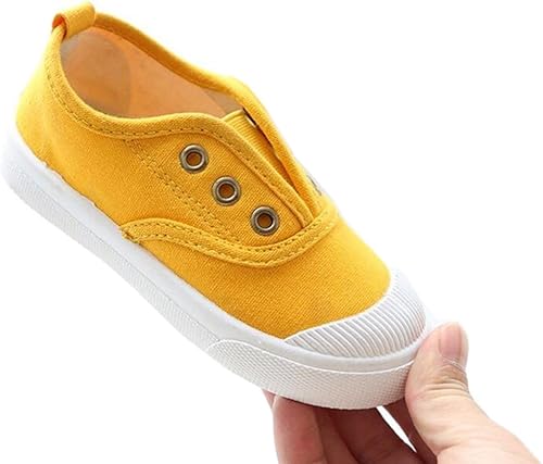 Miniatura 4 de DADAWEN - Tenis deportivos de lona, ligeros y sin cordones para niñas y niños