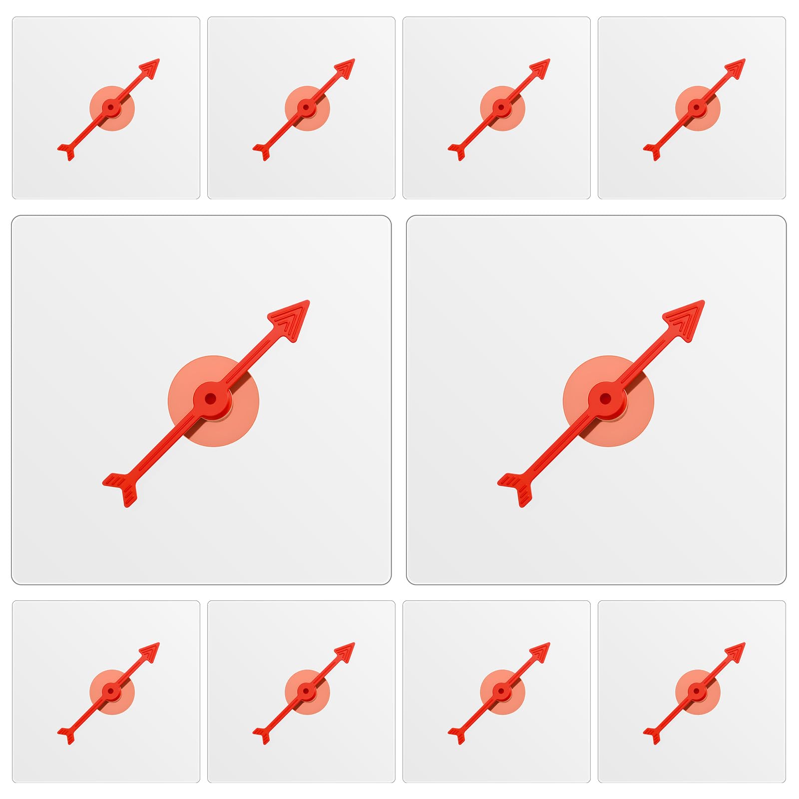 Gejoy 10 Pack Transparent Spinners Bulk for Classroom Clear Spinners Dry Erase Math Game with Rotating Arrow (Red)
