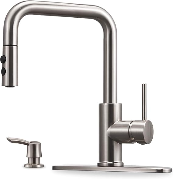 Kitchen Faucet with Pull Down Sprayer and Soap Dispenser Kitchen Sink ...