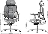Hbada E3 Air Chaise de Bureau Ergonomique Fauteuil de Bureau - Soutien Lombaire Dynamique 3 Zones, Appui-Tête 3D Réglable, Accoudoirs 3D Réglables, Pivotant sans Repose-Pieds, Gris - 9