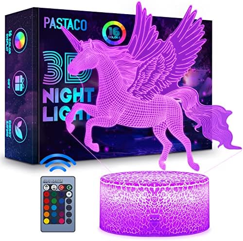 Unicorns Gifts for Girls, Unicorn Night Lights for Girls Room, 16 Colors Changing & Dimmable LED Bedside Lamp for Girls Bedroom with Remote/Touch Unicorn Toys for Kids Birthday Christmas (Unicorn)