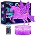 Einhorn Geschenke Mädchen Kinder Spielzeug - 3D LED Illusion Lampe Nachtlicht Geburtstag Geschenkideen ab 3 4 5 6 7 8+ Jahre - Pferde Licht Adventskalender Weihnachten Oster Geschenke Kinderzimmer