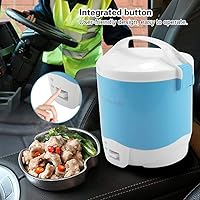Vista 2 de Mini olla arrocera, 1.6L portátil de viaje, única olla de arroz pequeña con función de mantener el calor, vaporizador de revestimiento antiadherente