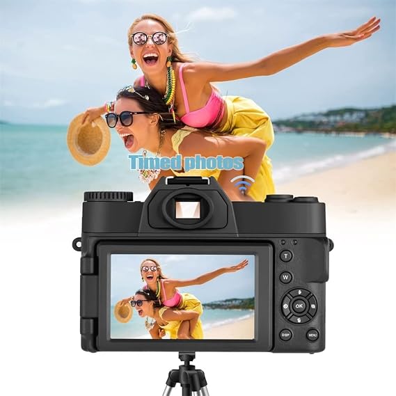 Digital Camera for Photography, 48 MP, Digital Camera, 3 Flip Rotating Screen, 4K Selfile Camcorder, 16X, Digital Zoom, Streaming Video Camera, Easy to Use, Zoom, School Trips, Students, Beginners