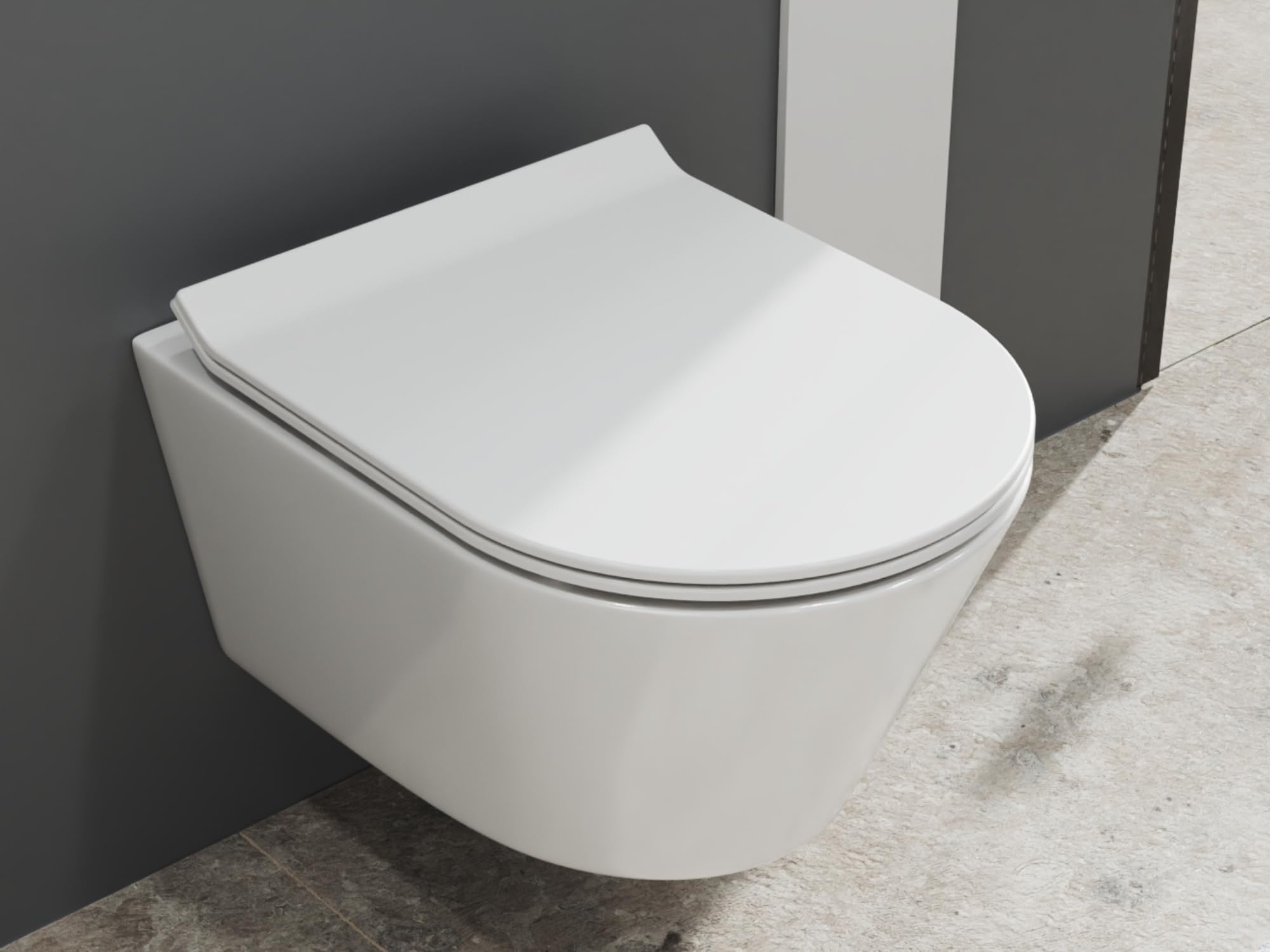 Beta CT2070V - Inodoro sin bordes, color blanco, cierre suave, nano-revestimiento, ideal para baños pequeños