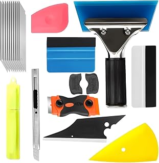 18PCS Car Window Tint Kit, Vehicle Vinyl Wrap Tool Kit Includes Scraper, Cutting Knife with Blade, Multifunctional Auto Glass Film Tinting Installation Kit, Universal for Vehicles